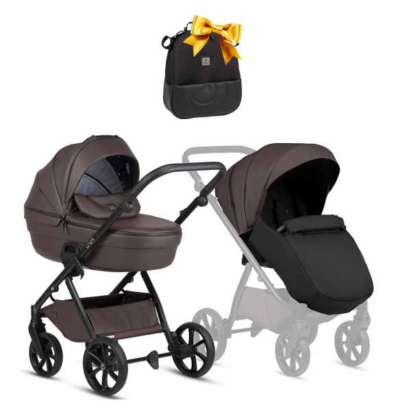 Коляска 2 в 1 Tutis Uno 6+ Leather Collection, Cioccolata (177)
