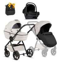 Детская коляска Tutis Uno 6 Plus Leather collection 3 в 1 с автокреслом Elo Lux EduSky Black 1402151 Latte