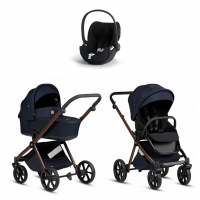Коляска 3 в 1 Tutis Mio 3+ NEW Limited, Midnight Swallow (015) с автокреслом Cloud T i-Size Plus Sepia Black