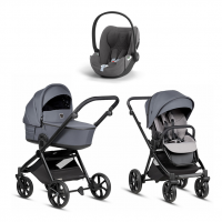 Коляска 3 в 1 Tutis Mio 3+ NEW Essential, Dark Grey (103) с автокреслом Cloud T i-Size Plus Mirage Grey