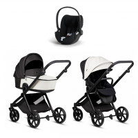 Коляска 3 в 1 Tutis Mio 3+ NEW Leather, Silver Grey (200) с автокреслом Cloud T i-Size Plus Sepia Black