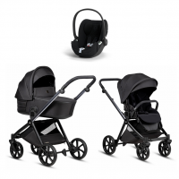 Коляска 3 в 1 Tutis Mio 3+ NEW Black Edition, Obsidian (060) с автокреслом Cloud T i-Size Plus Sepia Black