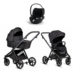 Коляска 3 в 1 Tutis Mio 3+ NEW Black Edition, Obsidian (060) с автокреслом Cloud T i-Size Plus Sepia Black