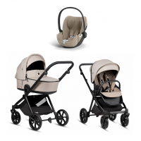 Коляска 3 в 1 Tutis Mio 3+ NEW Essential,  Moon Rock (611) с автокреслом Cloud T i-Size Plus Cozy Beige