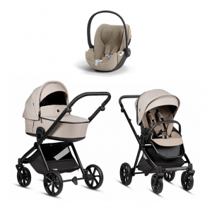 Коляска 3 в 1 Tutis Mio 3+ NEW Essential,  Moon Rock (611) с автокреслом Cloud T i-Size Plus Cozy Beige