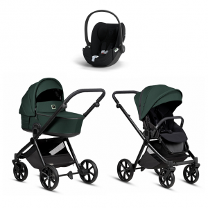 Коляска 3 в 1 Tutis Mio 3+ NEW Essential, Pacific Green (240) с автокреслом Cloud T i-Size Plus Sepia Black