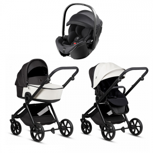 Коляска 3 в 1 Tutis Mio 3+ NEW Leather, Silver Grey (200) с автокреслом Britax Roemer Baby-Safe Pro Classic Deep Black