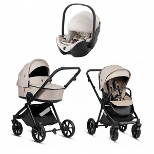 Коляска 3 в 1 Tutis Mio 3+ NEW Essential,  Moon Rock (611) с автокреслом Britax Roemer Baby-Safe Pro LUX Soft Taupe