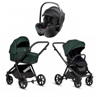 Коляска 3 в 1 Tutis Mio 3+ NEW Essential, Pacific Green (240) с автокреслом Britax Roemer Baby-Safe Pro Classic Deep Black
