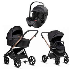 Коляска 3 в 1 Tutis Mio 3+ NEW Black Edition, Rose Gold (292) с автокреслом Britax Roemer Baby-Safe Pro Classic Deep Black