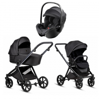 Коляска 3 в 1 Tutis Mio 3+ NEW Black Edition, Obsidian (060) с автокреслом Britax Roemer Baby-Safe Pro Classic Deep Black