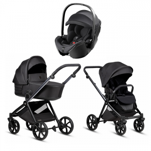 Коляска 3 в 1 Tutis Mio 3+ NEW Black Edition, Obsidian (060) с автокреслом Britax Roemer Baby-Safe Pro Classic Deep Black