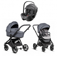 Коляска 3 в 1 Tutis Mio 3+ NEW Essential, Dark Grey (103) с автокреслом Britax Roemer Baby-Safe Pro Classic Deep Grey