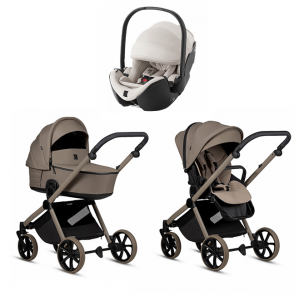 Коляска 3 в 1 Tutis Mio 3+ NEW Essential, Taupe Deep (078) с автокреслом Britax Roemer Baby-Safe Pro LUX Soft Taupe