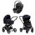 Коляска 3 в 1 Tutis Mio 3+ NEW Limited, Midnight Swallow (015) с автокреслом Britax Roemer Baby-Safe Pro Classic Deep Black