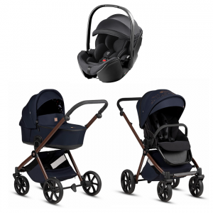 Коляска 3 в 1 Tutis Mio 3+ NEW Limited, Midnight Swallow (015) с автокреслом Britax Roemer Baby-Safe Pro Classic Deep Black