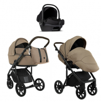 Детская коляска Roan Bass Next 2.0 3 в 1 с автокреслом Tutis Elo Lux EduSky Black BSN/42/2 Mocha Mousse/Black/руч.Cappuccino