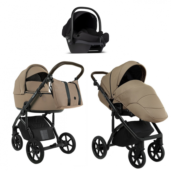 Детская коляска Roan Bass Next 2.0 3 в 1 с автокреслом Tutis Elo Lux EduSky Black BSN/42/2 Mocha Mousse/Black/руч.Cappuccino
