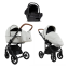 Детская коляска Roan Bass Next Кожа 2.0 3 в 1 с автокреслом Tutis Elo Lux EduSky Black BNL/70/2 Island Stone /Black/ руч.Коричневый