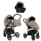 Детская коляска Roan Bass Next Кожа 2.0 3 в 1 с автокреслом Tutis Elo Lux EduSky Black BNL/71/2 Cappucino/Black/ руч.Коричневый