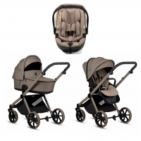 Коляска 3 в 1 Tutis Mio 3+ NEW Essential, Taupe Deep (078) с автокреслом Tutis Beno (0-13 кг)