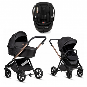 Коляска 3 в 1 Tutis Mio 3+ NEW Black Edition, Rose Gold (292) с автокреслом Tutis Beno (0-13 кг)