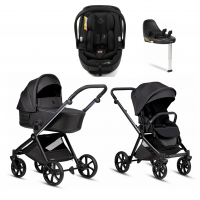 Коляска 4 в 1 Tutis Mio 3+ NEW Black Edition, Obsidian (060) с автокреслом Tutis Beno (0-13 кг) и базой Isofix