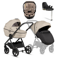 Коляска 4 в 1 Tutis Uno 6+ Essential Collection, Beige (180) с автокреслом Tutis Beno (0-13 кг) и базой Isofix