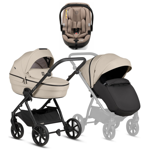 Коляска 3 в 1 Tutis Uno 6+ Essential Collection, Beige (180) с автокреслом Tutis Beno (0-13 кг)