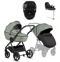 Коляска 4 в 1 Tutis Uno 6+ Essential Collection, Dark Ivy (130) с автокреслом Tutis Beno (0-13 кг) и базой Isofix