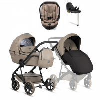Коляска 4 в 1 Tutis Viva 6+ Leather, Cappuccino (149) с автокреслом Tutis Beno (0-13 кг) и базой Isofix