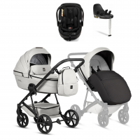 Коляска 4 в 1 Tutis Viva 6+ Leather, Cloud (085) с автокреслом Tutis Beno (0-13 кг) и базой Isofix