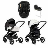 Коляска 4 в 1 Tutis Mio 3+ NEW Leather, Silver Grey (200) с автокреслом Tutis Beno (0-13 кг) и базой Isofix