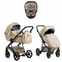 Коляска 3 в 1 Tutis Viva 6+ Teddy, Creamy (111) с автокреслом Tutis Beno (0-13 кг)