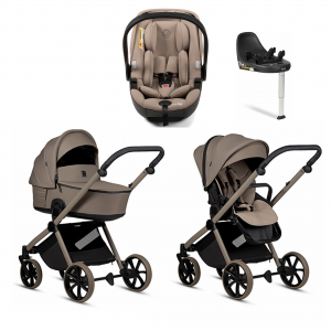 Коляска 4 в 1 Tutis Mio 3+ NEW Essential, Taupe Deep (078) с автокреслом Tutis Beno (0-13 кг) и базой Isofix