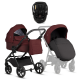 Детская коляска 3 в 1 Tutis Leo 3+ с автокреслом Beno Black (220) Burgundy