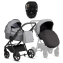 Детская коляска 3 в 1 Tutis Leo 3+ с автокреслом Beno Black (227) Stone Grey