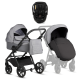 Детская коляска 3 в 1 Tutis Leo 3+ с автокреслом Beno Black (227) Stone Grey