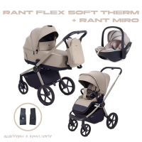 Детская коляска Rant Flex Soft Therm Sandy beige 3 в 1 с автолюлькой Rant Miro