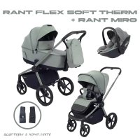 Детская коляска Rant Flex Soft Therm Forest green 3 в 1 с автолюлькой Rant Miro