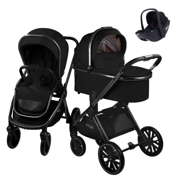 Детская коляска AmaroBaby Motus Premium Ecco 3 в 1 с автокреслом Rant Miro черный