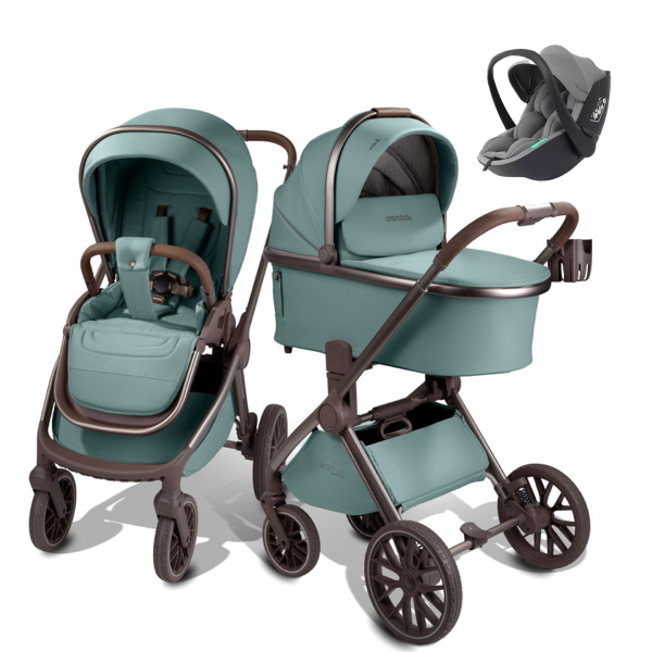 Детская коляска AmaroBaby Motus Premium Ecco Exclusive 3 в 1 с автокреслом Rant Miro лагуна