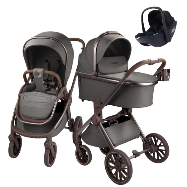 Детская коляска AmaroBaby Motus Premium Ecco Exclusive 3 в 1 с автокреслом Rant Miro серый