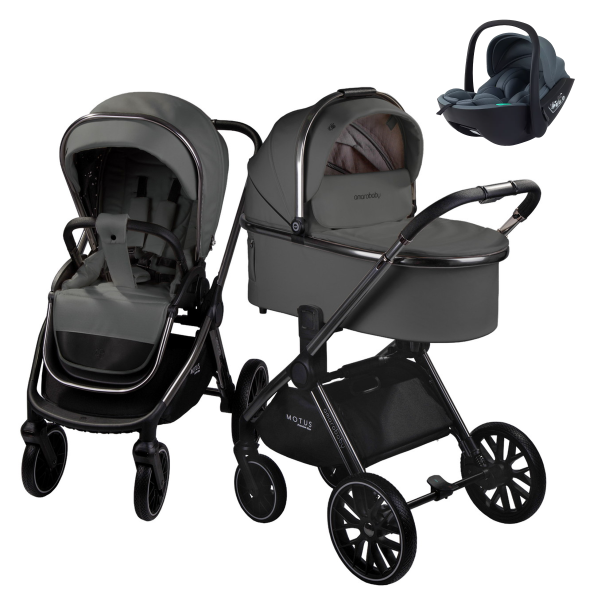 Детская коляска AmaroBaby Motus Premium Ecco 3 в 1 с автокреслом Rant Miro мокко
