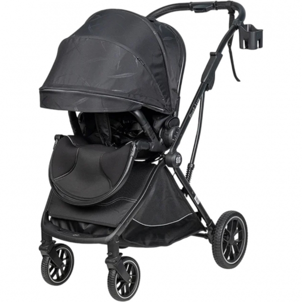 Детская прогулочная коляска Farfello Fest Lux Черное перышко FL-9 черная рама