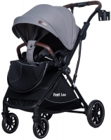Детская прогулочная коляска Farfello Fest Lux Серый/Grey FL-3 черная рама