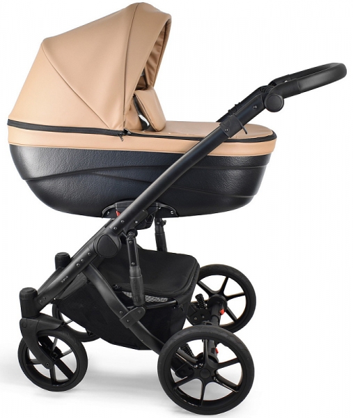 Детская коляска Bexa Ideal Eco 2 в 1 IE03 черный+т.бежевая кожа