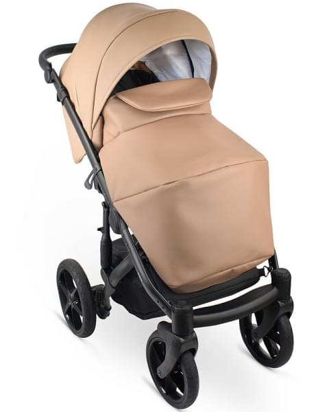 Детская коляска Bexa Ideal Eco 2 в 1 IE03 черный+т.бежевая кожа