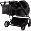 Детская коляска для двойни Adamex Leo Duo Deluxe 2 в 1 DUO-SA2 (ЧЕРНАЯ КОЖА)