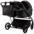 Детская коляска для двойни Adamex Leo Duo Deluxe 2 в 1 DUO-SA2 (ЧЕРНАЯ КОЖА)